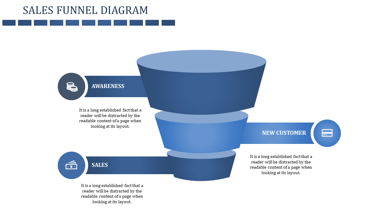 Sales Funnel PPT Template 3 Stages SlideEgg